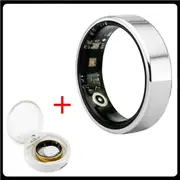 2024 Smart Ring for Men Women 6.0mm Super Thin Waterproof Health Detection Heart Rate Sleep Monitor Sport Tracker Silver with Box 7