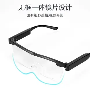 放大眼鏡3倍 帶LED燈可充電 老人閱讀看書看報玩手機頭戴式便捷高清高倍近距離眼鏡型放大鏡