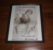 1930's GEORGE BAUERNSCHMIDT BREWING COMPANY FRAMED COLOR AD PRINT
