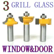 3pc 1/2 Shank Grill Glass Door Round Over & Bead Router Bit Set sct-888
