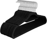 iDopick Non-Slip Velvet Hangers, 20 Pack Suit Clothes Hook Swivel 360-Ultra Hangers Space Saving for Coats, Shirt Dress, Tie, Pants & Closet Organizer (Black)