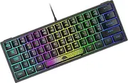 ZIYOU LANG K61 60% Gaming Keyboard Mini Portable with Rainbow RGB Backlit Ergonomic 62Key Layout 19Key Anti-ghosting Mechanical Feel Waterproof USB Wired for PC Mac Windows Gamer Laptop Typists(Black)