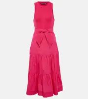 [Veronica Beard] Veronica Beard Austyn tiered midi dress AU 16 pink