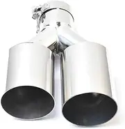 Simgle Layer Dual Exhaut tip Universal Left Or Right Side Double Shinny Stainless Steel Car Muffler Tip(67-101mm)