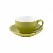 36x Cappuccino Cup & Saucer Set Bamboo Green 200mL Bevande Coffee Cups Tea Cafe