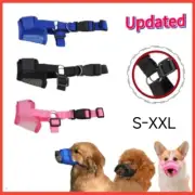 Adjustable Dog Muzzle Mouth Cover Mesh Mask Anti Stop Bite Chewing Breathable US