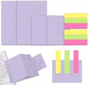 BAYTORY 125 Sheets Sticky Notes, Extended Self-Stick Note, Lined Sticky Note Pads, Self-Adhesive Index Tabs, Memo Pad for Bible Accessories Annotating Book (Purple)