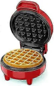 Mini Waffle Maker,Waffle Iron, Ready Indicator Light, Non Stick Coating, Cool Touch Handle, Compact Size Red