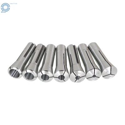 7 Piece 1/8" to 7/8" Fractional R8 Collet Set High Precision Fit For Bridgeport
