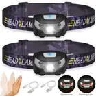 USB Rechargeable LED Head Torch Headlight Lamp CE Camping Induction Headlamp
