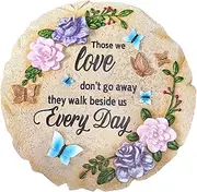 Nattol Memorial Garden Stone, Dual Use Stepping Stone & Wall Decor with Touching Message – Those We Love Don't Go Away, Resin Plaque for Outdoor & Indoor Use