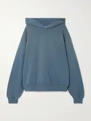 [Acne Studios] Acne Studios - Printed Organic Cotton-blend Jersey Hoodie - Navy - small small Blue