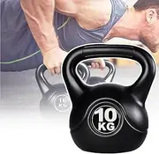 QIeAny Coated Concrete Kettle Bells, Heavy Weight KettleBell, 4/6/8/10/12/14kg, One-piece Molding, Fall-resistant And Full Weight/strong Toughness, Comfort Grip/non-slip, for Home/gym,10kg