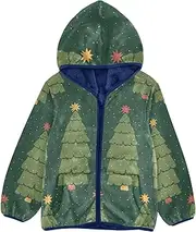 [GuoChe] Baby Boy Sherpa Jacket Merry Christmas Trees Green Toddler Girl Light Jacket Navy Blue Trendy Baby Boy Clothes, Merry Christmas161, 9-10 Years