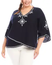 Karen Kane Plus Size Bracelet Sleeve Asymmetric Top