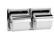 New Bradley 5123 Dual Toilet Roll Holder Hooded Recessed - Bright Polished