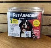 New PetArmor Plus for Dogs X-LARGE 89-132lbs Flea & Tick Treatment 6-Dose Sealed