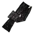 NWT by Anthropologie Joni in Black High Rise Stretch Sequin Flare Pants 6 x 32