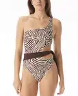One Piece Swimsuit Mocha Zebra Print Size Large SUNDAZED $74 - NWT