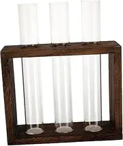 HYTROVE 1Pc Retro Rack Test Tube Vase Hydroponic Planter for Air Plants Water Planting Decoration Container for Home Decor Unique Present Idea