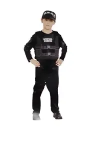Boys Special Forces S.W.A.T. Police Halloween Costume S4-6x