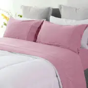 Ramesses Classic Rose Pebble Wash Linen Look Alternative Sheet Set Double