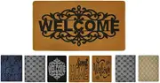 metaball Indoor Doormat Rubber Backing Non-Slip Door Mat Absorbent Resist Dirt Entrance Front Door Area Rug Machine Washable Low-Profile Modern Lifestyle Carpet (24"×37", Royal Sand Welcome)