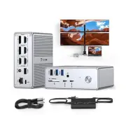 TobenONE Quad Monitor Docking Station with 4 HDMI, 18-in-1 DisplayLink Dockin...