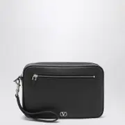 [Valentino Garavani] Vlogo Signature clutch black in grained calfskin One size Black