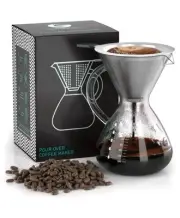 CoffeeGator Pour Over Coffee Maker - 27 oz Paperless, Portable, Drip Coffee Nib