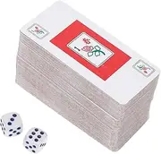 Hohopeti Portable Mahjong Card Kit 2 Sets Chinese Mahjong PVC Material Scratch-Free Easy to Clean