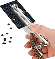 Single Hole Punch 2 Inch Reach Deep Throat Heavy Duty Hole Punch Tab Zinc Alloy Silver Long Hole Punch 1/4 Inch Hole Hand Held Leather Hole Punch for Scrapbook Tab Paper ID Card PVC Card Badge Photos