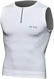 SX-BIK2-WH-LXL Zipper Short Sleeves SIXS Carbon Fiber White Carbon LXL