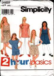 Simplicity 9469 Size A S-L Girls' Separates Sewing Pattern Uncut