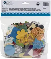 Black Ink Paper Shapes & Scraps-Assorted, 250 Grams SP105