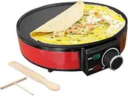 TODO 1400W Electric Crepe Maker Non-Stick Pancake Skillet Griddle Grill Omelette Plate Pan