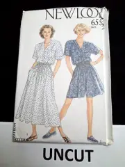 NEW LOOK UNCUT Pattern 6556 Sz 8-20 Misses Dress Romper Jumper Drawstring Waist