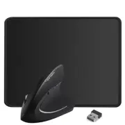 2.4G Wireless Vertical Ergonomic Optical Mouse & USB receiver And Mouse Pad with