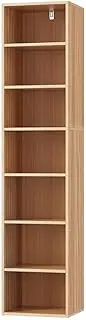 Artiss Wooden Bookshelf, 7 Tiers Book Shelf Corner Wall Shelves Display Cabinet Bookcase Bookshelves CD DVD Storage Rack Home Living Room Bedroom Office Furniture, Sturdy Base Pine