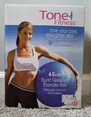 Tone Fitness 65cm Burst Resistant Exercise Ball w/Workout DVD