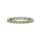TriJewels Peridot & Diamond Eternity Ring Stackable 1.22 ctw* 14K Gold JP:19528
