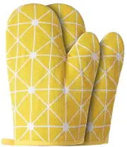 Oven Mitts and Potholders BBQ Gloves-Oven Mitts and Pot Holders with Recycled Cotton Infill Silicone