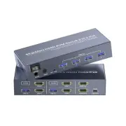 8K60Hz 4K120Hz HDMI KVM Switch 2 Monitors 2 Computers, USB 3.0 Dual Monitor H...