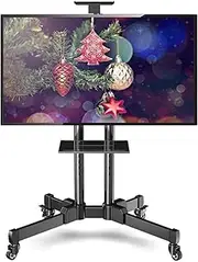 Tall Tv Stand for 32"-70" Tv Corner Unit, Black Adjustable Heavy Duty Swivel Universal Floor Stands for Plasma/LCD/Led OLED Tv Beautiful Scenery
