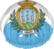 Flag Of San Marino Print Shower Cap For Women Men Reusable Lightweight Soft Bath Hair Cap With Elastic Band