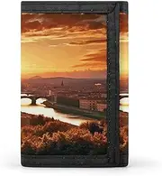 [SKTNBM] Trifold Wallet,Sunset View Print Slim Wallet,front Pocket Wallet,best Men's Trifold Wallet,slim And Sleek for Men And Women, Black, One Size, Modern, Black, One Size, Modern