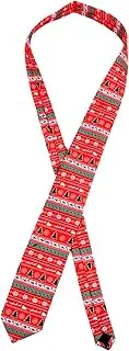 [Healeved] 1Pc Crafted Tie for Men Festive Printed Necktie with Base and Trees for Christmas Parties and Holiday Events Comfortable Touch and Easy Storage