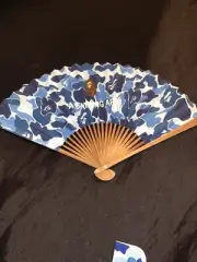 Authentic A Bathing APE BAPE ABC CAMO JAPANESE FOLDING FAN BLUE NEW SENSU