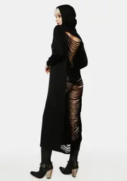 Under The Cloak Of Night Distressed Dress