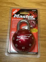 Master Lock Sphero Combination Lock Smooth Spin Padlock 2076DAST Red W/Key